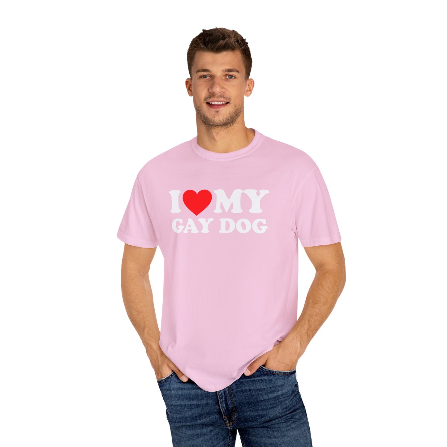 I Love My Gay Dog shirt Heart Funny T-shirt for men or women