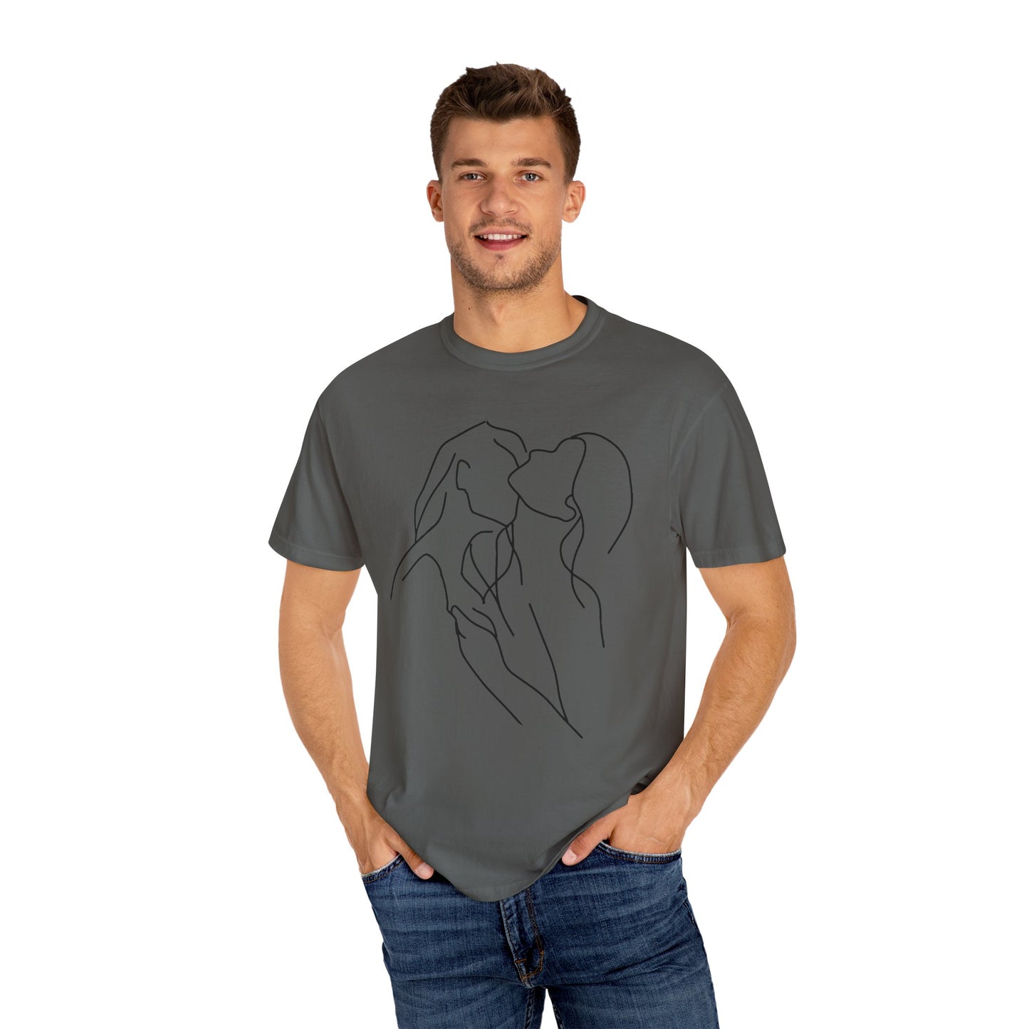 Lesbian Minimal Line art for Women Line Art Kiss shirt Kiss Women T-shirt for women
