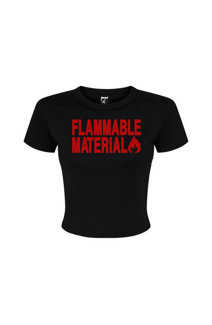Flammable Material Women's Micro Rib Baby Tee