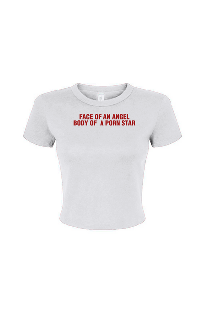 Face of an Angel Body Women's Micro Rib Baby Tee
