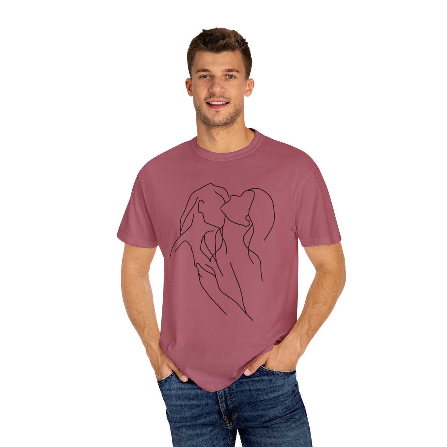 Lesbian Minimal Line art for Women Line Art Kiss shirt Kiss Women T-shirt for women